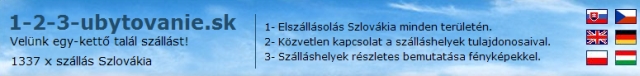 Szlovákiai szálláshelyek  http://www.1-2-3-ubytovanie.sk/hu
